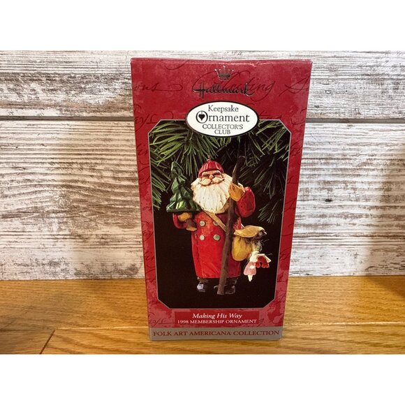 Hallmark Keepsake Ornament Folk Art Americana Collection Santa Figurines 90s - Picture 4 of 8